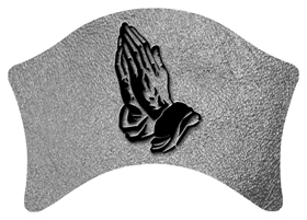 DABAN 516 BK SH SL Black Praying Hands Shimmer Silver Background
